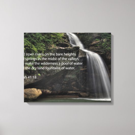 Isaiah 41:18 Wasserfall Leinwanddruck (Vorderseite)