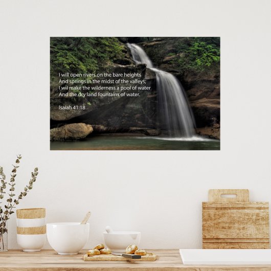 Isaiah 41:18 Wasserfall Poster (Küche)