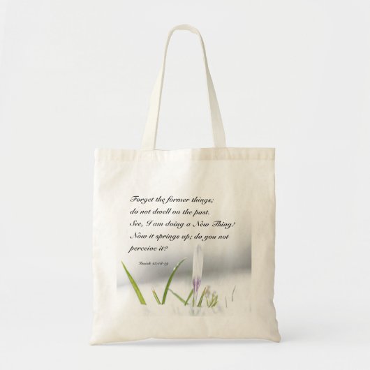 Isaiah 43:18 Ich tue ein NEUES THING Bible Verse Tragetasche (Vorne)