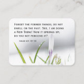 Isaiah 43:18 Ich tue ein NEUES THING Bible Verse Visitenkarte (Vorderseite)