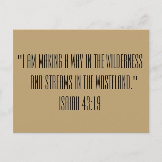 Isaiah 43:19 Bibelpassage - Printwerbung Postkarte (Vorderseite)