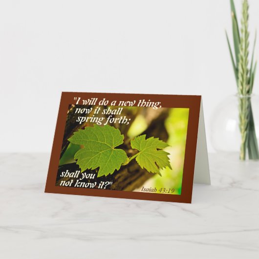 Isaiah 43:19 Bibelverse, ich werde etwas Neues tun Dankeskarte (Vorderseite)