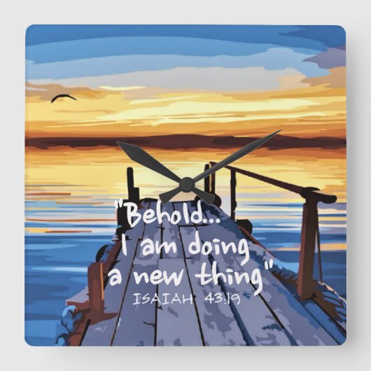 Isaiah 43:19 Bible Verse Art Quadratische Wanduhr (Vorderseite)