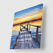 Isaiah 43:19 Bible Verse Art Quadratische Wanduhr (Winkel)