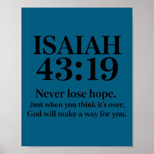 Isaiah 43_19 Bible Verse Christian Saying  Poster (Vorne)