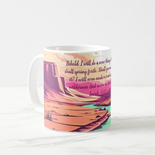 Isaiah 43:19 Coffee Mug River Desert Kaffeetasse (Vorderseite Links)