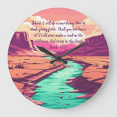 Isaiah 43:19 Throw pillow River Desert Große Wanduhr (Vorderseite)
