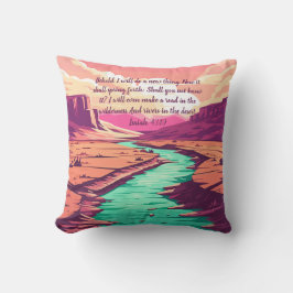 Isaiah 43:19 Throw pillow River Desert Kissen
