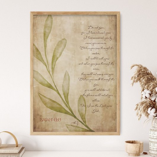 Isaiah 43:1-3 Bible Verse Wall Art Printable Scrip Poster