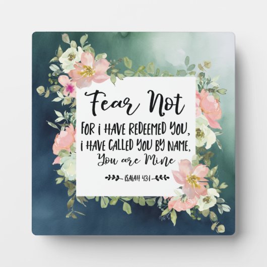 Isaiah 43:1 Angst nicht, weil ich deine Bibel erlö Fotoplatte (Vorderseite)