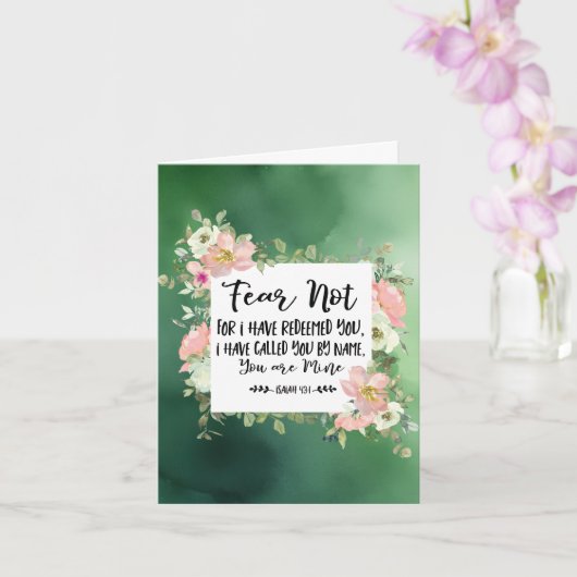 Isaiah 43:1 Angst nicht, weil ich deine Bibel erlö Karte (Orchidee)