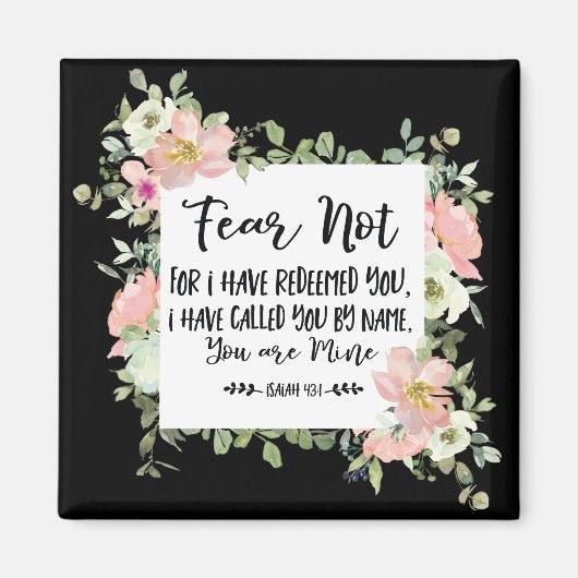 Isaiah 43:1 Angst nicht, weil ich deine Bibel erlö Magnet (Vorne)