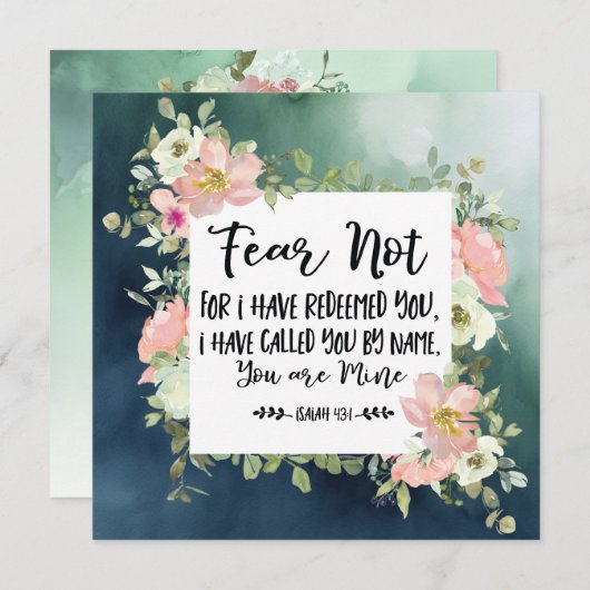 Isaiah 43:1 Fear Not Bible Verse Christlich Card (Vorne/Hinten)