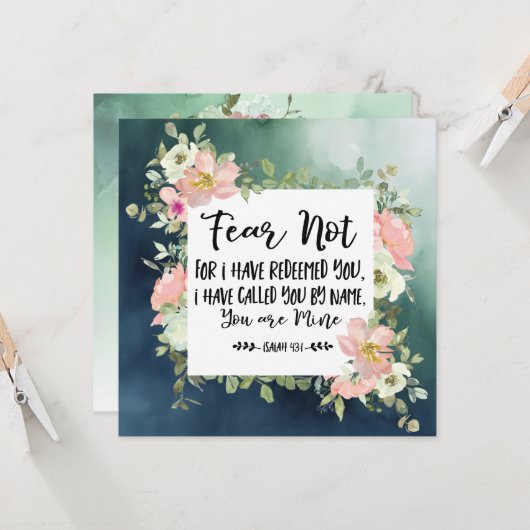 Isaiah 43:1 Fear Not Bible Verse Christlich Card (Vorderseite/Rückseite Beispiel)