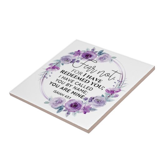 Isaiah 43:1 Fear not I have Redeemed you Floral Fliese (Seite)