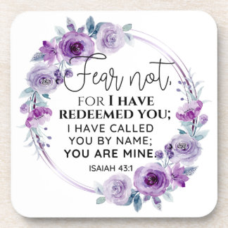 Isaiah 43:1 Fear not I have Redeemed you Floral Getränkeuntersetzer