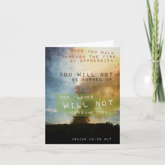 Isaiah 43:2 inspirational notecard karte (Vorderseite)