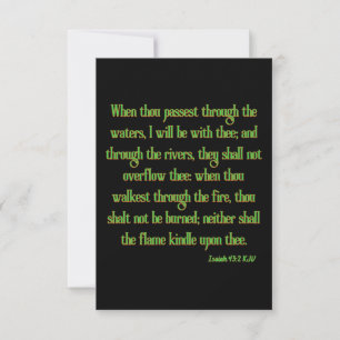 Isaiah 43:2 KJV Bible Scripture Flat Greeting Card Karte