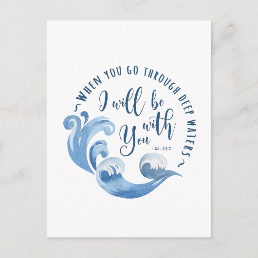 Isaiah 43:2 Meereswellen Postkarte (Vorderseite)