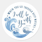 Isaiah 43:2 Meereswellen Runder Aufkleber (Vorderseite)