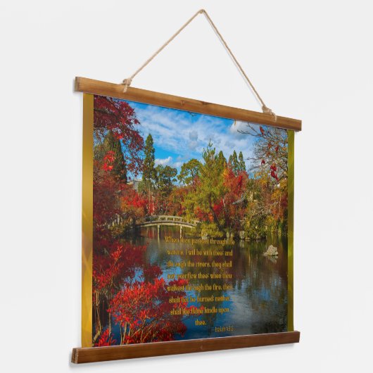 Isaiah 43:2 Wandtapestry aus Holz Wandteppich Mit Holzrahmen (Gewinkelt)