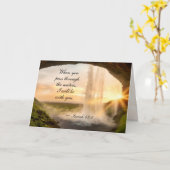 Isaiah 43:2 Wenn du durch das Wasser Bibel kommst Karte (Gelbe Blume)