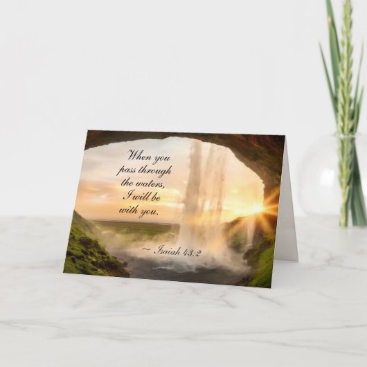 Isaiah 43:2 Wenn du durch das Wasser Bibel kommst Karte (Vorderseite)