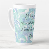 Isaiah 43:2 Wenn du gehst... Latte Tasse (Linke Ecke)