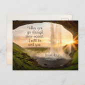 Isaiah 43:2 Wenn man durch tiefe Gewässer geht Postkarte (Vorne/Hinten)