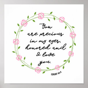 Isaiah 43:4 Wertvoll in My Eyes Bible Verse Wreath Poster
