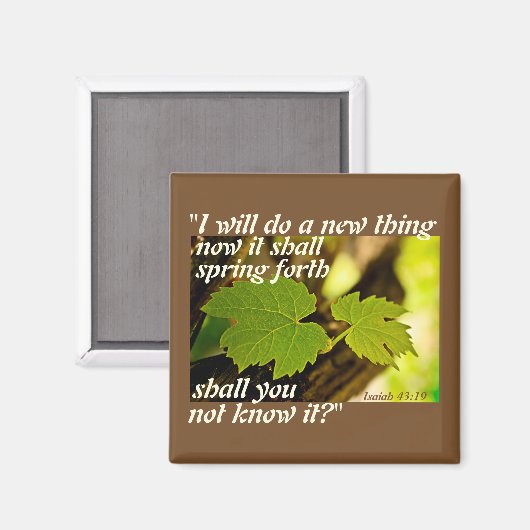 Isaiah 43 Bible Verse, ich werde etwas Neues tun Magnet (Vorderseite/Rückseite)