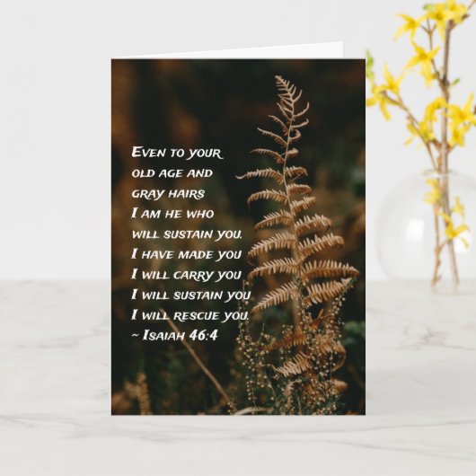 Isaiah 46:4 Ich bin Er, der dich erhalten wird Karte (Gelbe Blume)