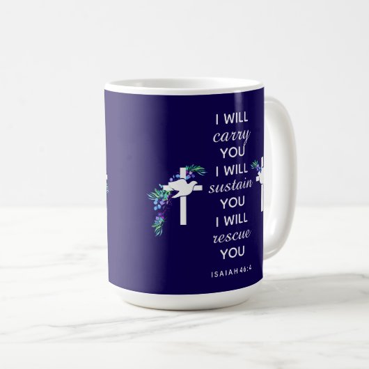 Isaiah 46:4 Inspirative Tasse (VorderseiteRechts)