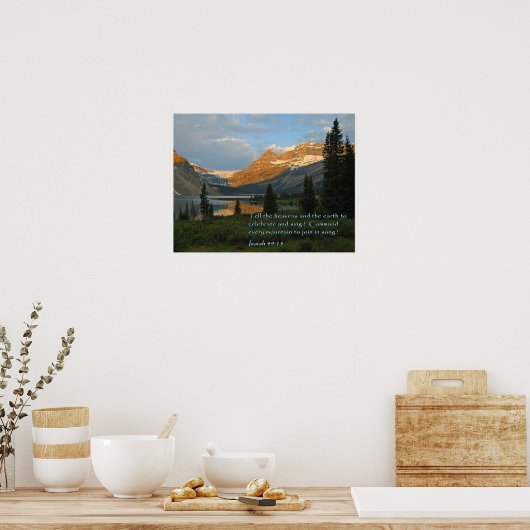 Isaiah 49:13 Mountain Sunset Poster (Küche)