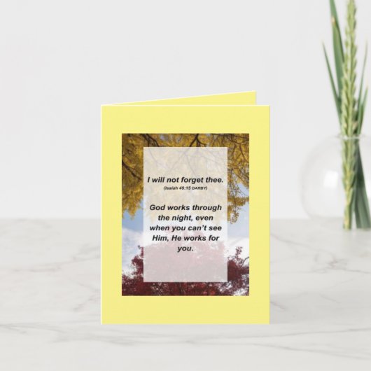 Isaiah 49:15 Ich werde dich nicht vergessen Karte (Vorderseite)