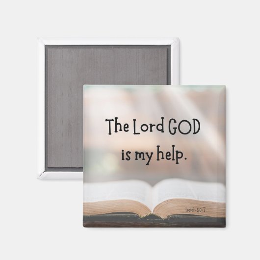 Isaiah 50:7 2 Zoll Magnet (Vorderseite/Rückseite)