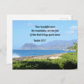 Isaiah 52:7 Wie schön auf den Bergen sind die Postkarte (Vorne/Hinten)
