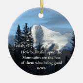 Isaiah 52:7 Wie schön auf den Bergen sind Keramik Ornament (Vorne)