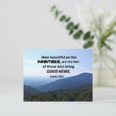 Isaiah 52:7 Wie schön auf den Bergen sind Postkarte (Stehend Vorderseite)