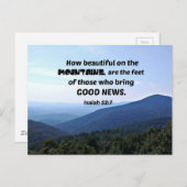Isaiah 52:7 Wie schön auf den Bergen sind Postkarte (Vorne/Hinten)