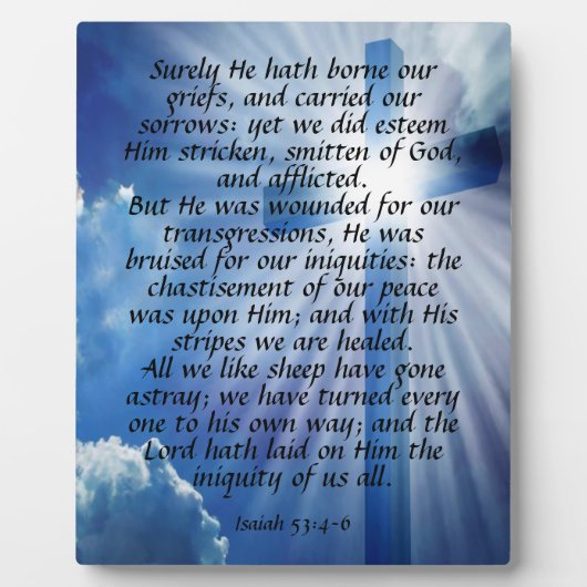 Isaiah 53:4-6 fotoplatte (Vorderseite)