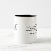Isaiah 53:5 Er wurde durchbohrt Zweifarbige Tasse (Mittel)