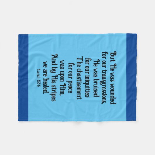 Isaiah 53:5 Heilsprache Fleecedecke (Vorderseite (Horizontal))