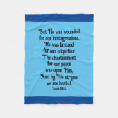 Isaiah 53:5 Heilsprache Fleecedecke (Vorderseite)