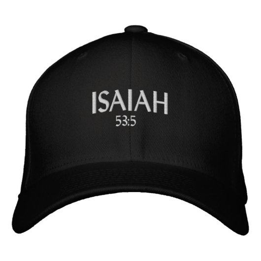ISAIAH 53:5 (Name oder Initialen hinzufügen) Bestickte Baseballkappe (Vorderseite)