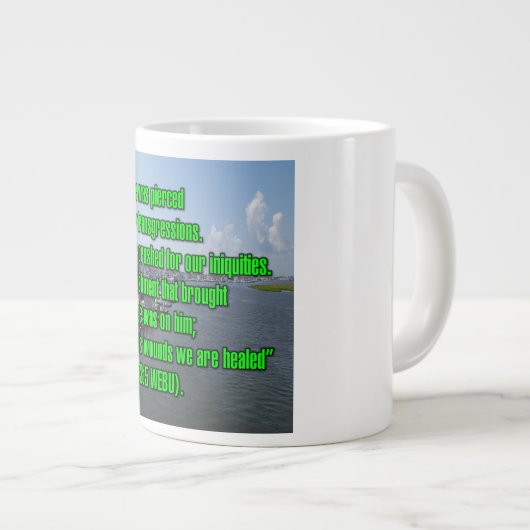 Isaiah 53:5 WEBU-Tasse Jumbo-Tasse (Vorderseite Rechts)