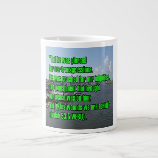 Isaiah 53:5 WEBU-Tasse Jumbo-Tasse (Vorderseite)