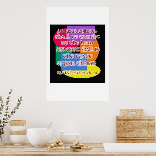 Isaiah 54 13 & 14 poster (Küche)