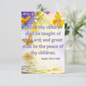 Isaiah 54:13 KJV Bible Scripture Pic Greeting Karte (Stehend Vorderseite)