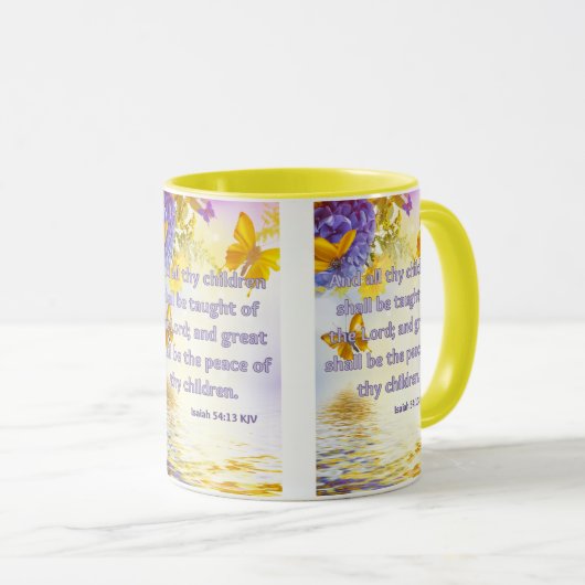 Isaiah 54:13 KJV Bible Scripture Pic Two-Tone Tasse (VorderseiteRechts)